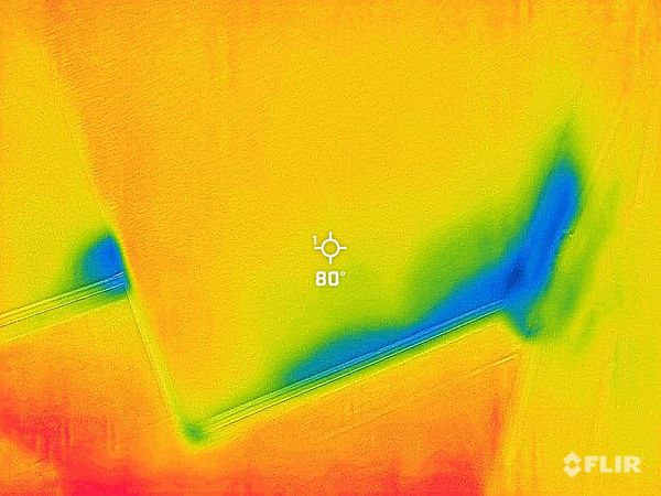 Thermal imaging of water damage to drywall in Chandler Arizona Home