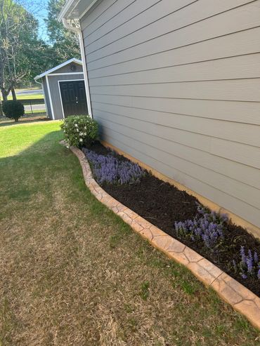 Flower bed renovation, mulch installation