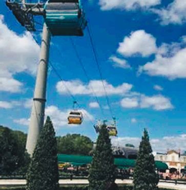 Disney Skyliner is a gondola lift system at Walt Disney World that connects resorts,theme parks