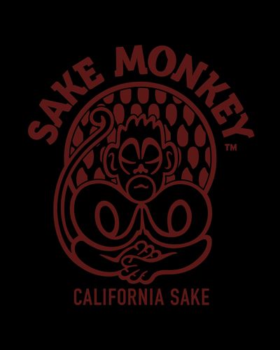 Logo of Sake Monkey, a California sake brand with a stylized monkey design.