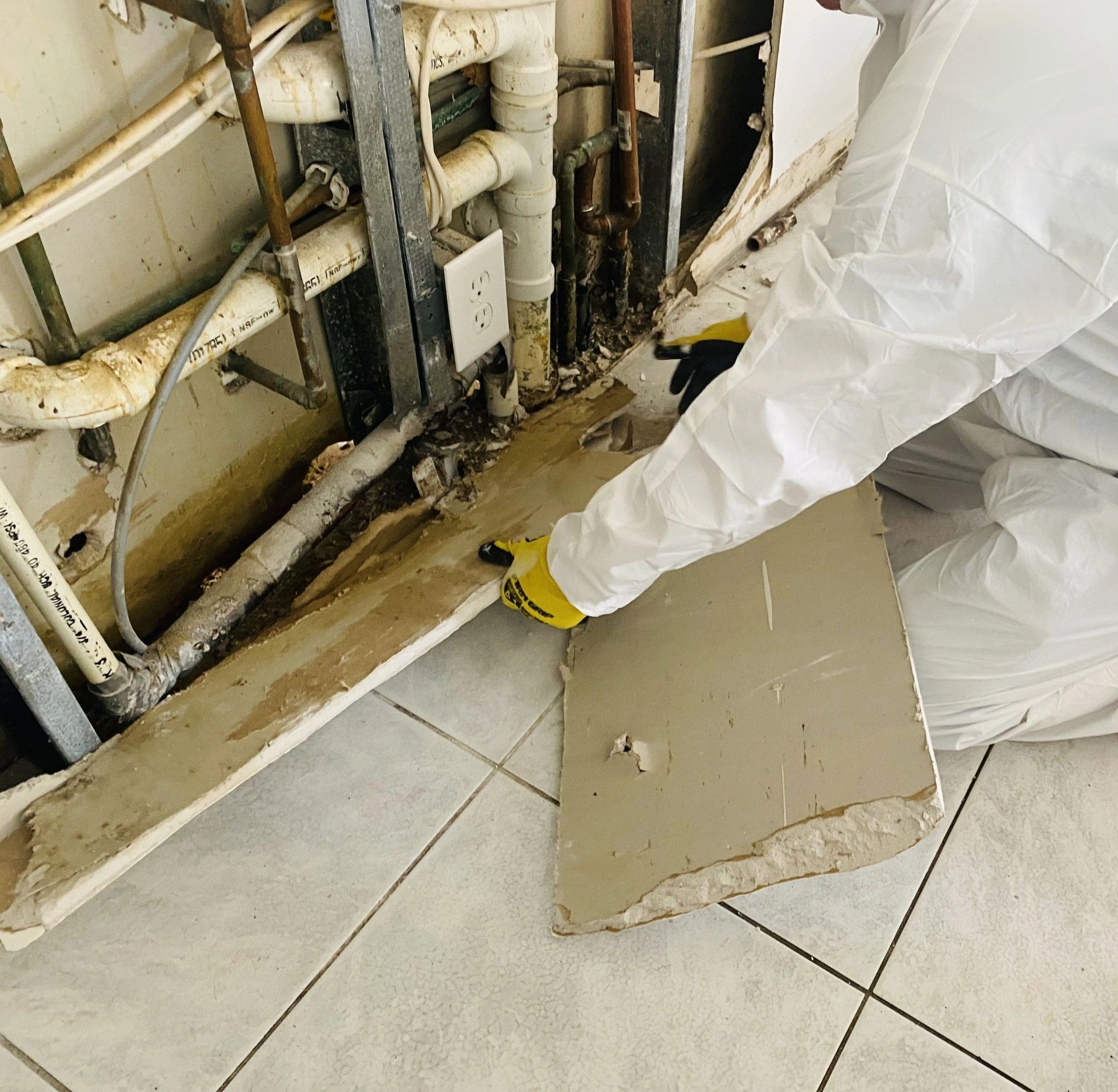 Mold remediation at kitchen. Water Leak created extensive mold at kitchen.