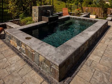 Custom designed hot tub for outdoor living