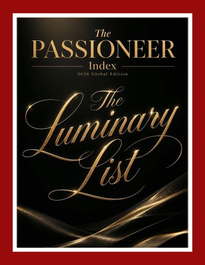 The PASSIONEER Index 2026 Global Edition, The Luminary List. Includes 16 Luminaries for the inaugura
