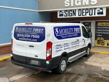 Delivery Vehicle with large decals for Mobility First.