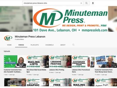 This is an example of a YouTube Channel we designed for Minuteman Press Lebanon, Ohio.