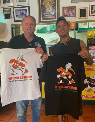 Big Cheese Hurricane shirts custom made by Zad Ink University of Miami Sebastian Ibis