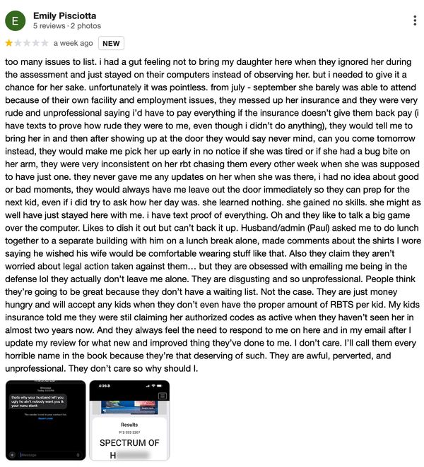 Negative review about poor treatment and unprofessionalism at a facility.