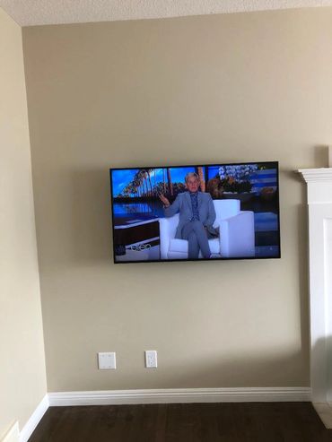 Completed task: TV socket and low voltage port has been moved behind the TV