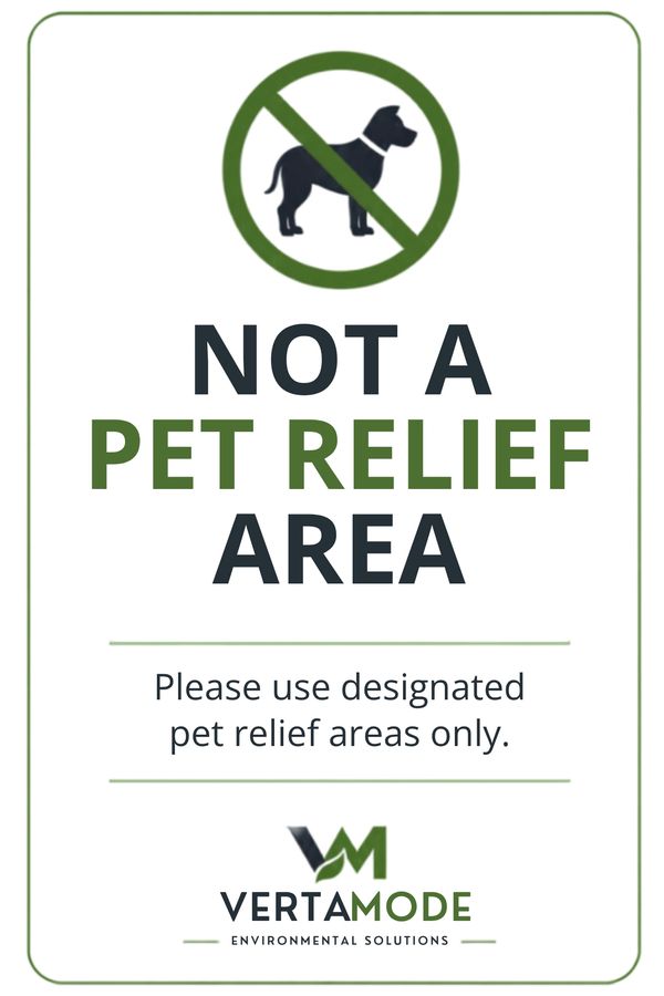 Sign indicating area is not for pet relief.