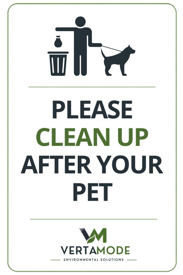Sign urging pet owners to clean up after their pets.