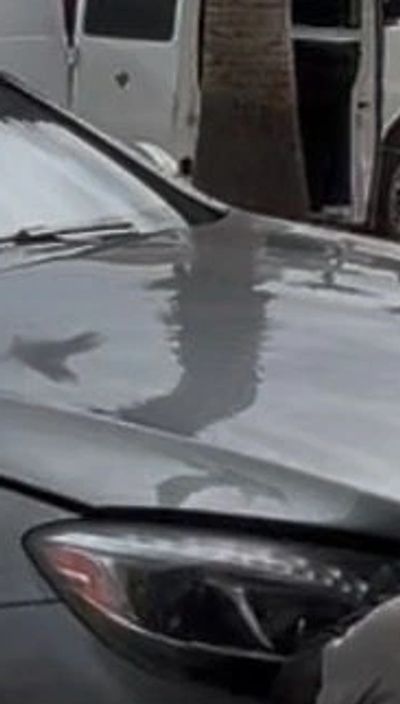 Dialux technician working a gray Mercedes S-Class bumper: paint correction at the customer's home