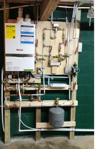 Rinnai Combi with Wood Stove. Provides Central Heating & Domestic Hot Water!