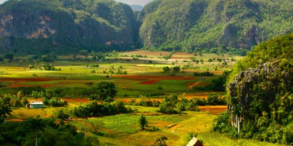 The Viñales Valley in Cuba, a UNESCO World Heritage Site, is captured in all its beauty,with Mogotes