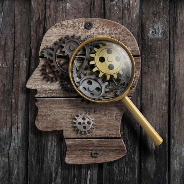 Psychology or the invention of conception. 3D illustration of brain or mind function