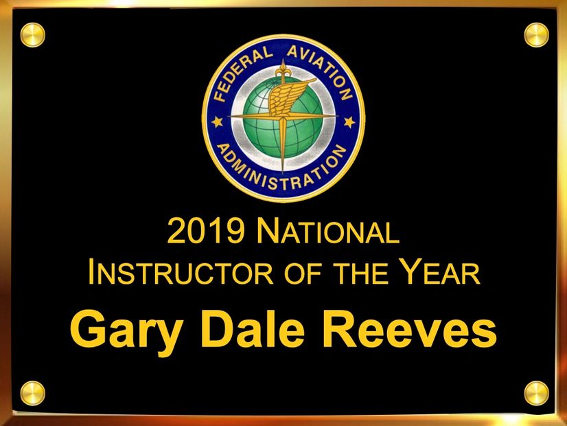 Gary "GPS" The Guy in the Pink Shirt Reeves receives the 2019 FAA National Instructor of the Year