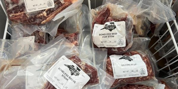 Grass fed and finished beef. Never Vaccinated, never hormones administered.