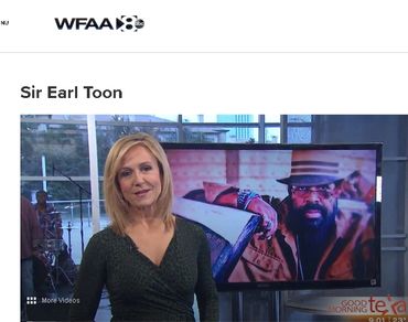 WFAA screen capture of Sir Earl Toon with photograph by Pink Light Images