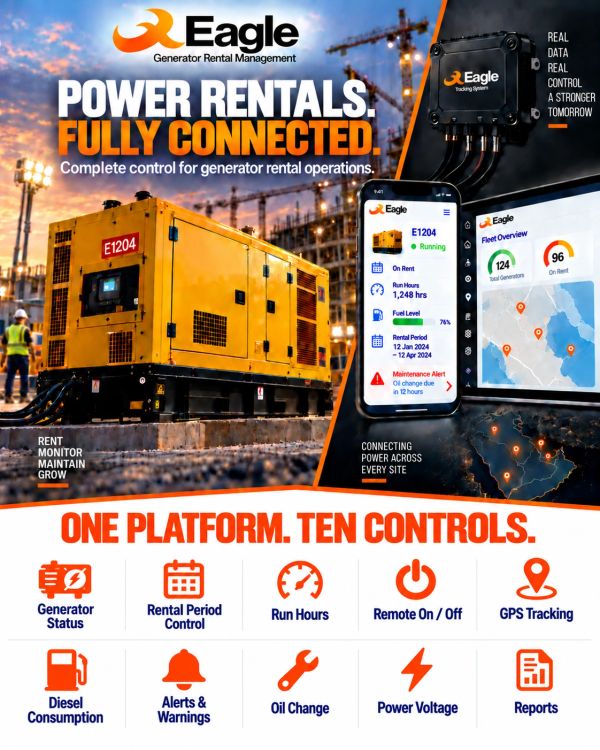 Eagle IoT generator monitoring platform with ten integrated features for rental management, remote c