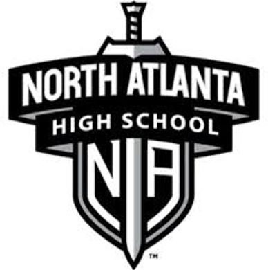Logo of North Atlanta High School featuring a sword and shield design.