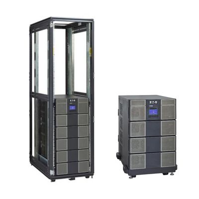Two uninterruptible power supply (UPS) units of different sizes.