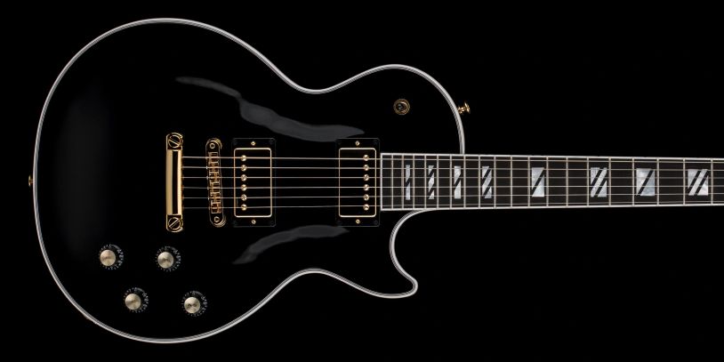 The Gibson Les Paul ( guitar in black)