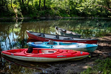 our kayaks and canoes available to use free of charge for guests