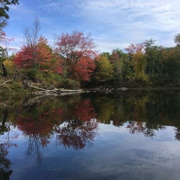 Nezinscot River in Turner, Maine in the fall