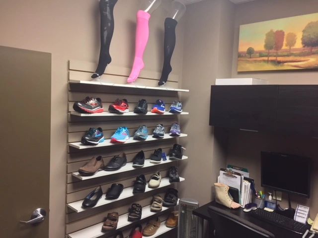 Orthotics, Custom Footwear, Compression Socks Display in Burlington