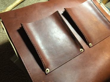 Lady's leather messenger bag, Custom  leather goods in Raleigh, NC. Comes with adjustable strap.