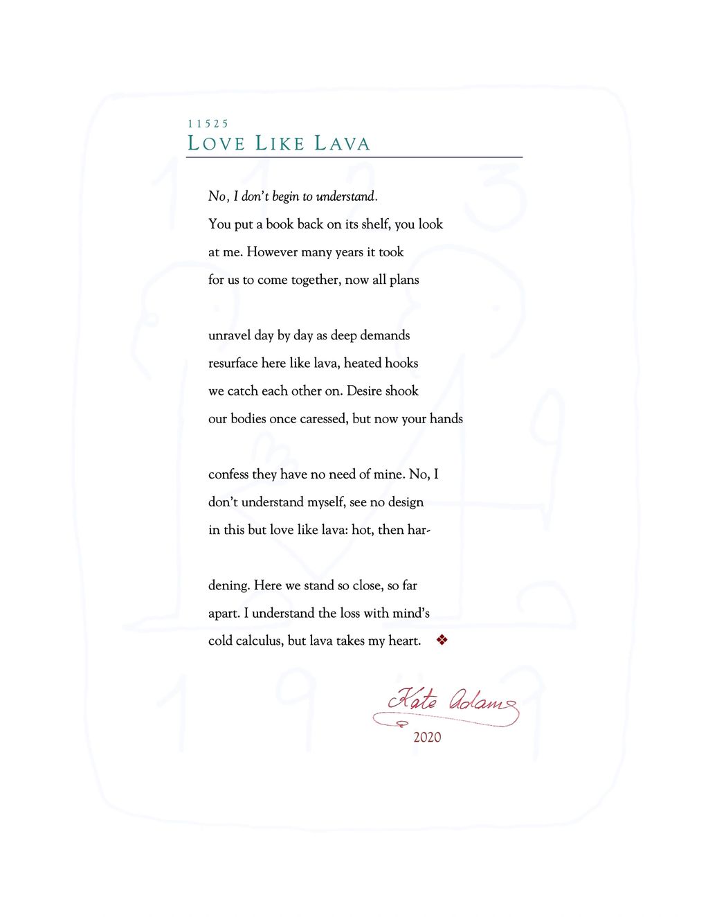 PDF of poem "Love Like Lava"
design, heated hooks, calculus