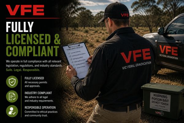 VFE fully licensed and compliant with industry standards for feral eradication.