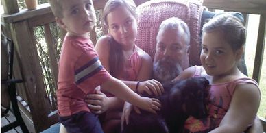 three kids touched by an angel with four legs