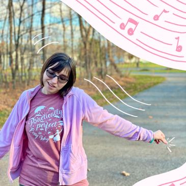 Vanessa dancing gently to music in her head.