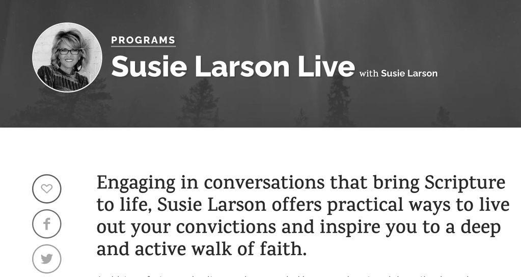 Pamela Nelson on Susie Larson Live. Sr. Spiritual Director, Leadership Coach and counselor.