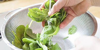 Fresh vegetables from washing in clean health water. Florida Clean H2O hard water solutions.