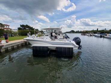 Guardian Free Floating Boat Lift with Customer's Boat Lifted