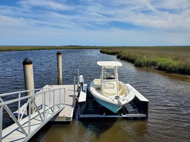 Guardian Free Floating Boat Lift with Customer's Boat Lifted