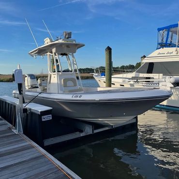 Guardian Free Floating Boat Lift with Customer's Boat Lifted