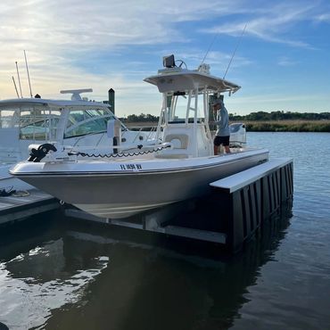 Guardian Free Floating Boat Lift with Customer's Boat Lifted