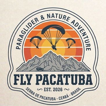 Logo for Fly Pacatuba paragliding and nature adventure in Brazil.
