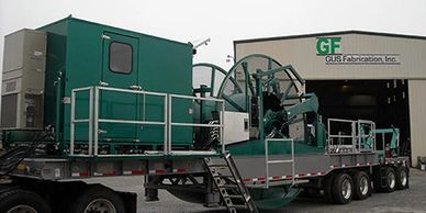 Green Coiled Tubing Reel Trailer
