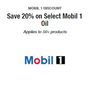 Mobil 1 oil deals, mobile one deals, mobile one oil discount, mobile 1 discounts