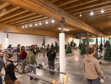 Group of people shooting bows