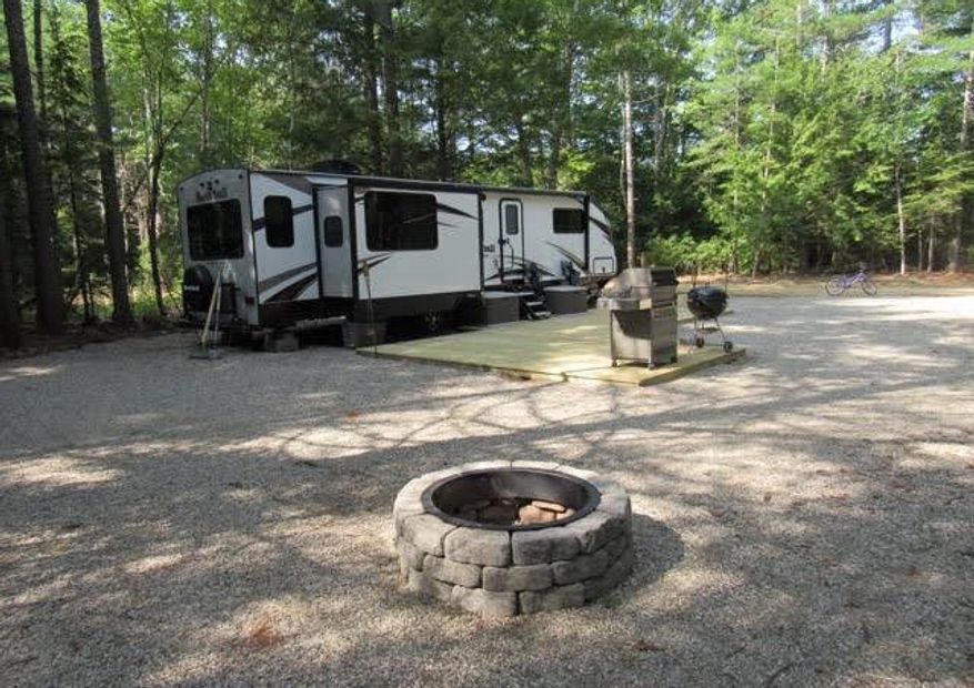 Campground, fireplace, camping, camper, maine