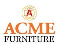 Logo of ACME Furniture with a globe and letter A.