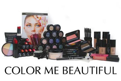 A wide array of Color Me Beautiful makeup products.