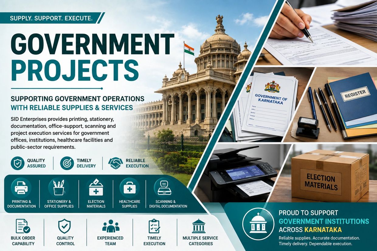 Government projects support with reliable supplies and services in Karnataka.