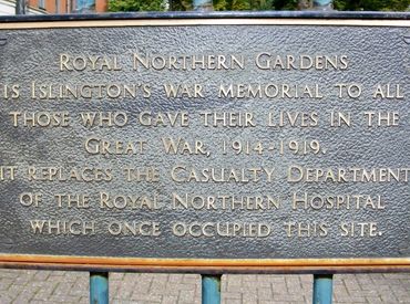 On the gates of the park next door