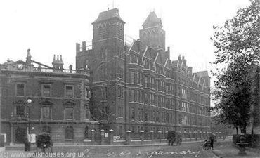 The frontage of workhouse now St Pancras hospital