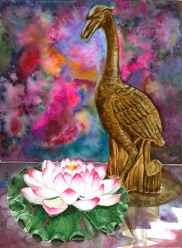 “Watergarden” transparent watercolor by Maria Freed